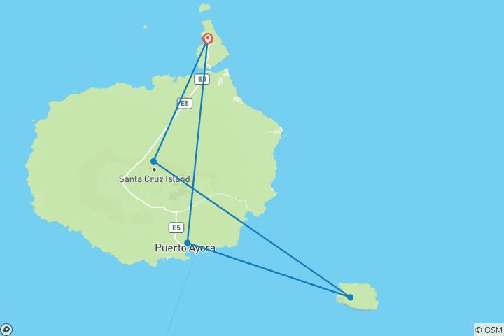 Carte du circuit Circuit de 4 jours à la découverte des îles Galápagos à Santa Cruz