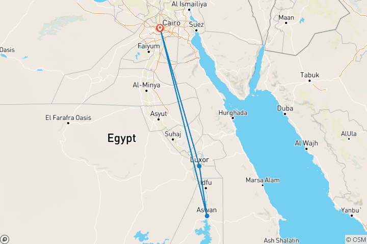 Map of Egypt Adventure (4 destinations)