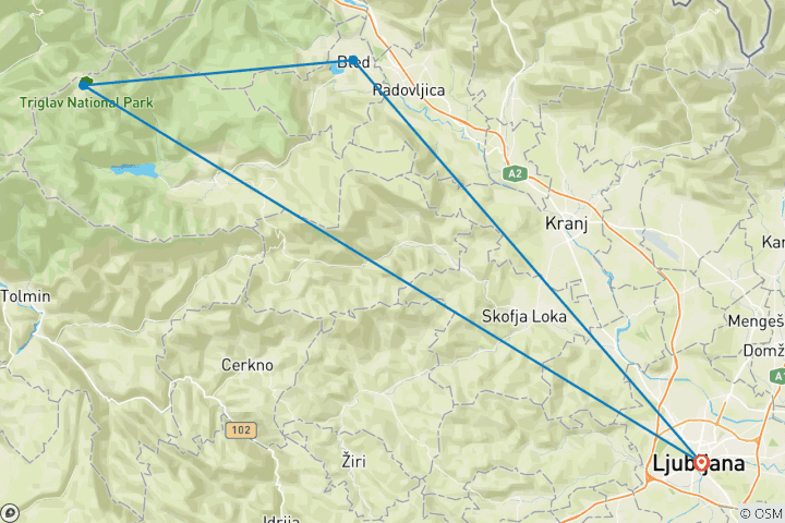 Carte du circuit Marcher en Slovénie