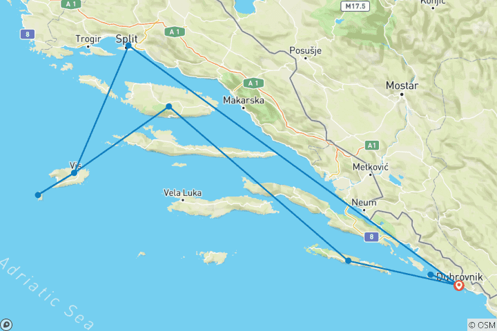 Map of Croatia Multi-Sport