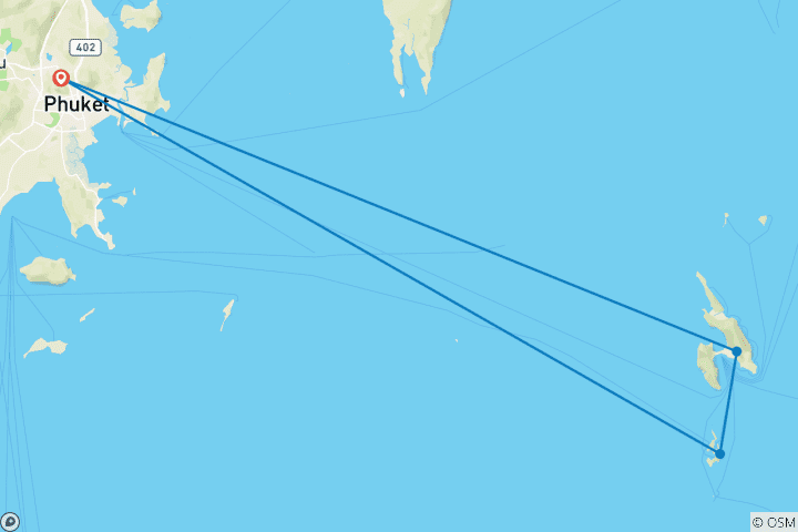 Carte du circuit Évasion à Phuket - 4 jours de luxe tropical (circuit privé)