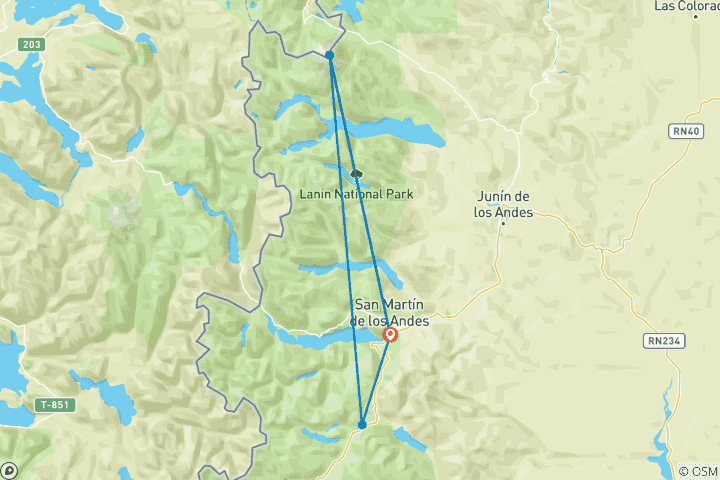 Map of 7 Days of Adventure @ San Martin de los Andes