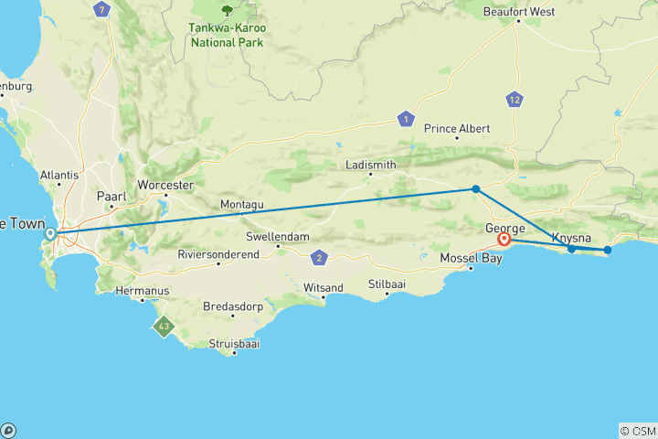 Map of Explore the Garden Route from Cape Town - 4 Days