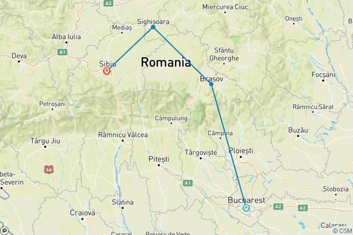 Carte du circuit Remonter le temps à vélo - Transylvanie médiévale