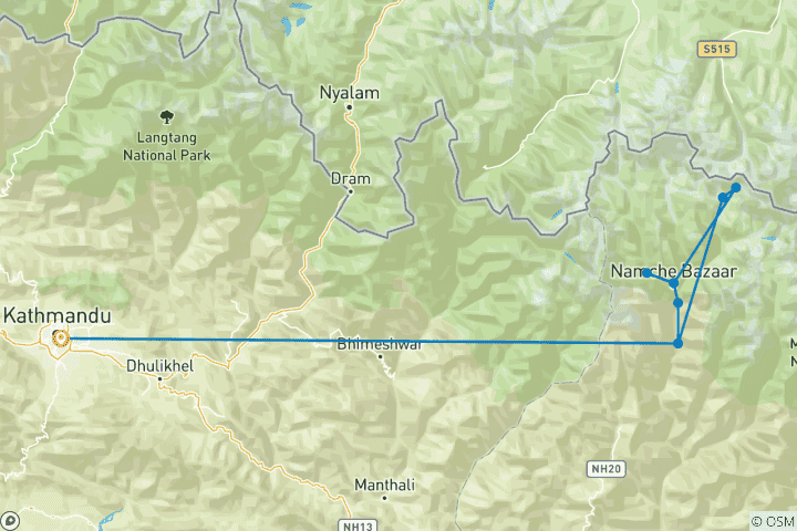 Map of Everest Base Camp Heli Trek