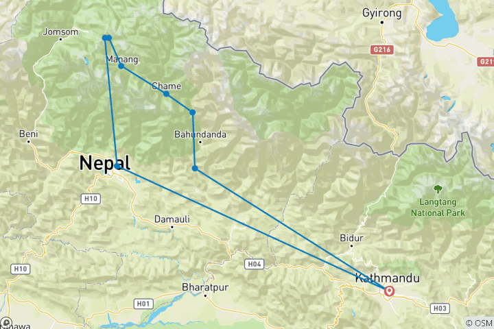 Map of Annapurna Singletrack Circuit