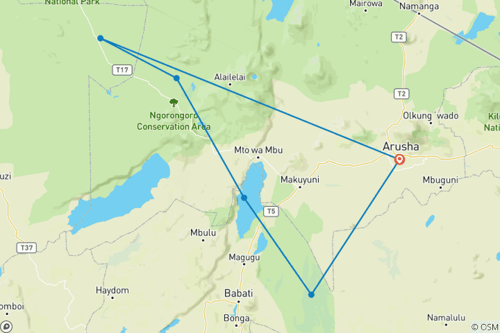 Map of 7 Days - Special Family Safari