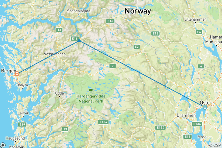 Map of Vision of the Fjords by Train