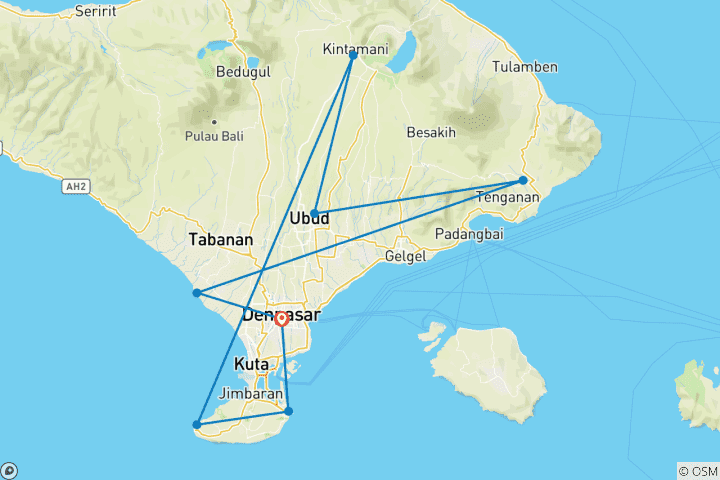 Map of Explore Bali 5 Days Full Board