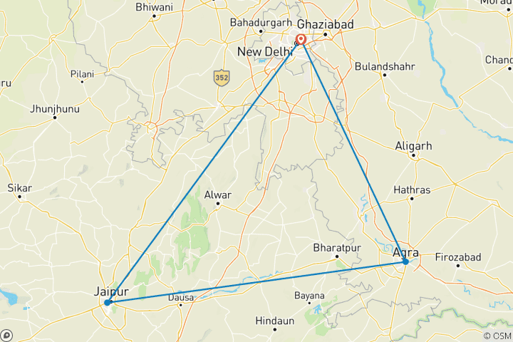 Carte du circuit 3 jours d'excursion privée dans le Triangle d'Or