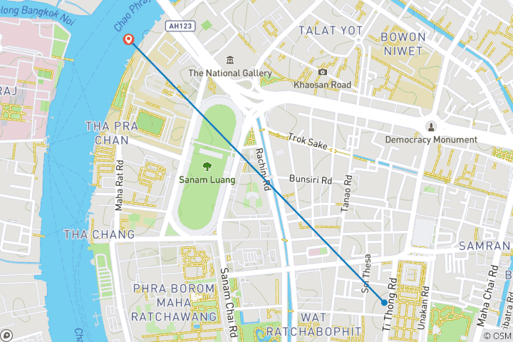 Carte du circuit Bangkok Essentials 5 jours - Circuit privé