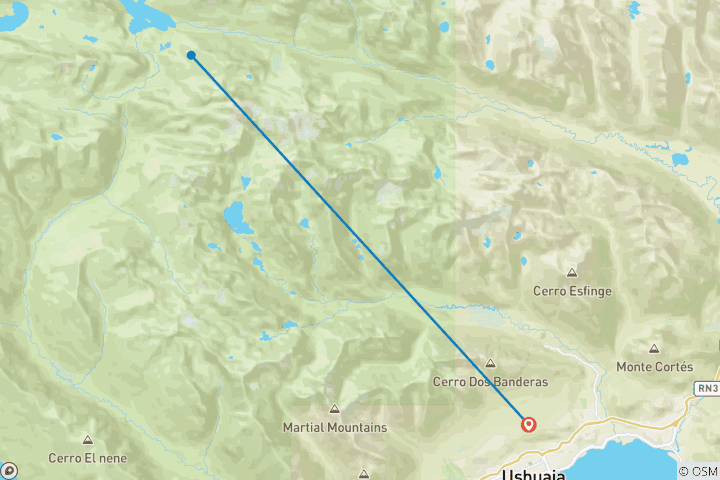 Map of Ushuaia, the End of the World – 3 Nights