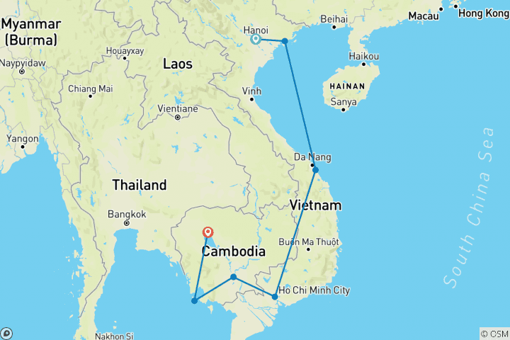 Map of Delve Deep: Vietnam & Cambodia