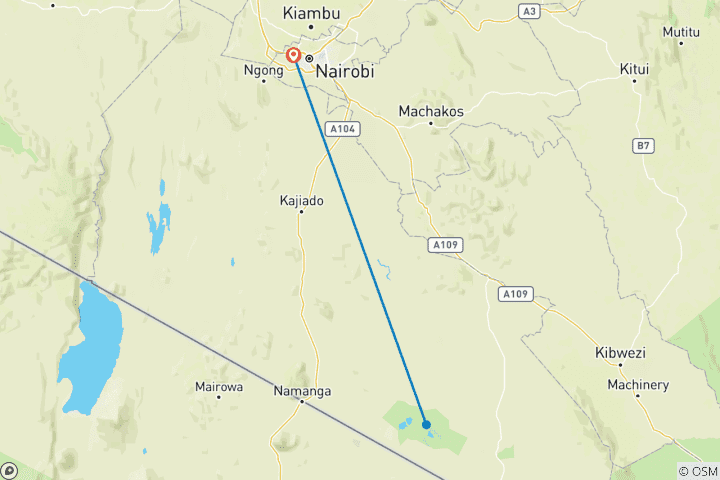 Map of 3 Days, 2 Nights Amboseli National Park From Nairobi