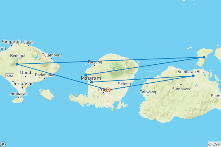 Carte du circuit Kenawa et l'île de Moyo