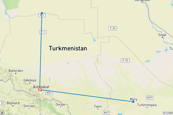 Map of Explore Turkmenistan