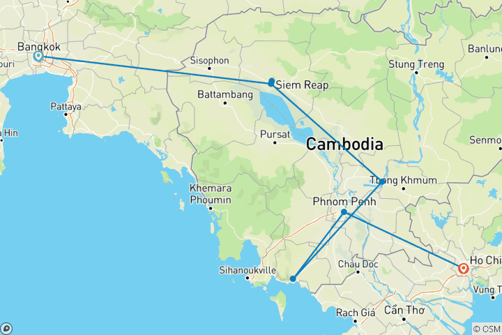 Map of Cambodia Adventure