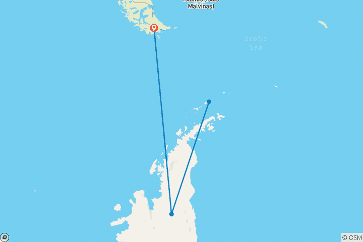 Carte du circuit Antarctique classique - 10 jours