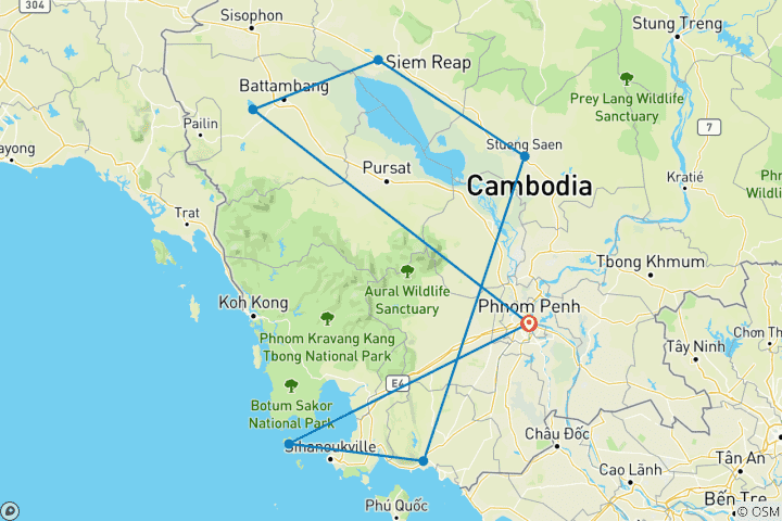 Mapa de Lo mejor de Camboya