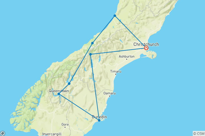 Carte du circuit Saveurs du Sud - 8 jours d'autotour