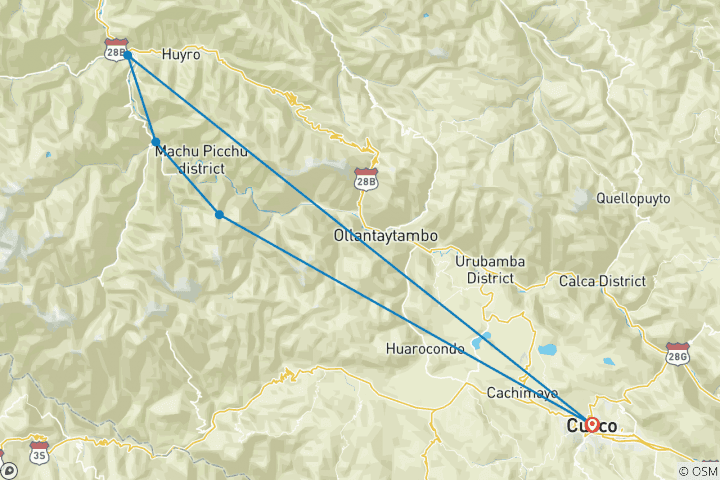 Map of Inca Jungle trail