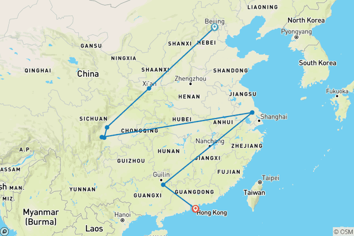 Carte du circuit Expérience de la Chine