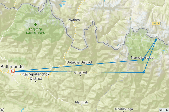 Karte von Everest Base Camp Heli Tour