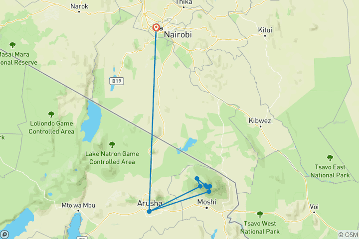 Kaart van Machame Route: 7 dagen om de Kilimanjaro te bedwingen