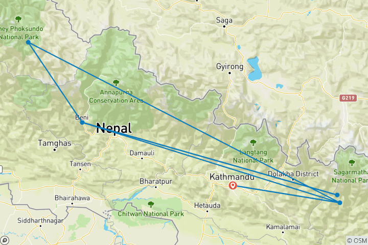 Map of 9 days Dudh Kunda Trek