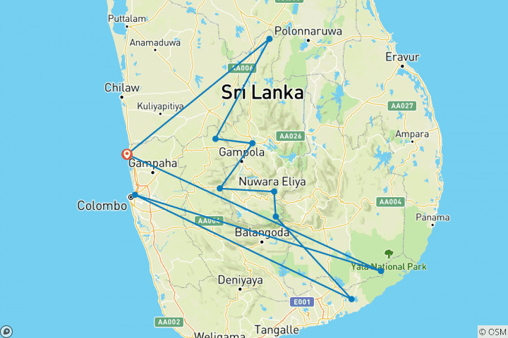 Map of Softly Adventurous Journey - 9 days