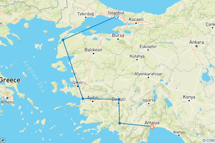 Carte du circuit L'essentiel de la Turquie
