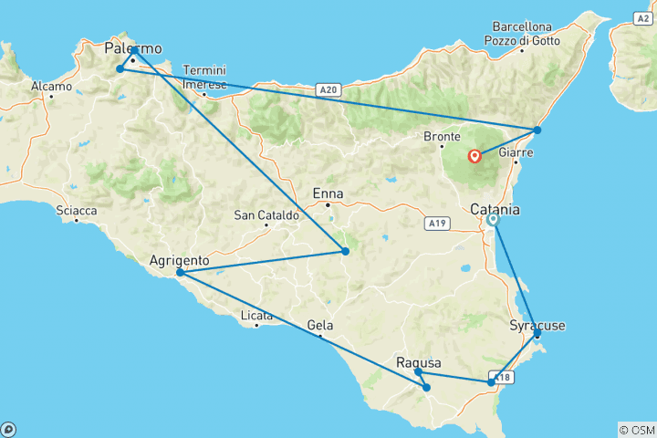 Karte von Unbekanntes Sizilien