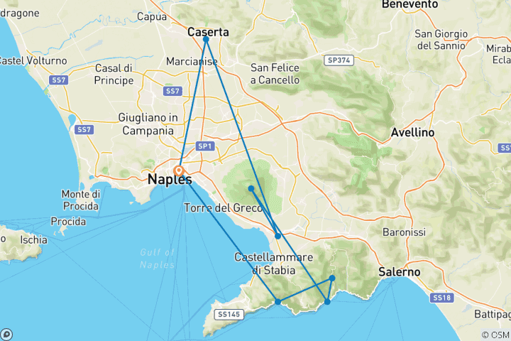 Karte von Neapel nach Amalfi: Eine luxuriöse Reise mit Kunst, Wein und südlichen Aromen