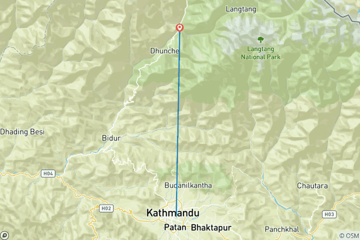 Karte von Tamang Heritage Trek - 9 Tage, 8 Nächte