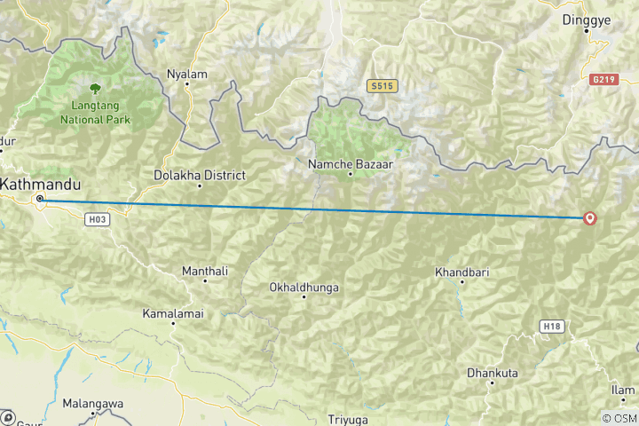 Karte von Pathivara Devi Darshan Trek - 9 Tage 8 Nächte