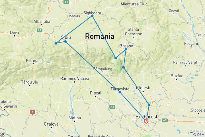 Carte du circuit Sur les traces de Dracula