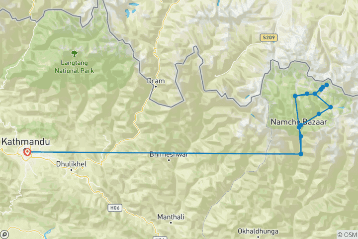 Map of Everest Base Camp 3 High Passes and Lakes Trek