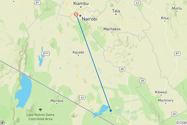 Map of 2 Day Amboseli National Park Overnight Safari- Guarantee Daily Departure