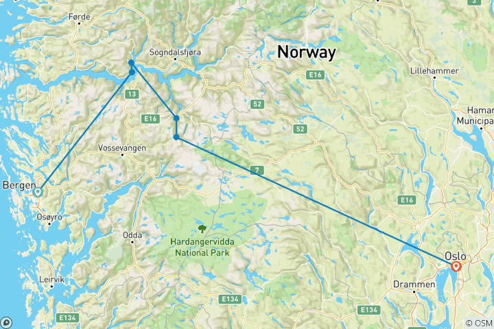 Carte du circuit Magie des Fjords