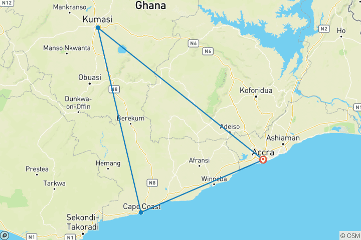 Kaart van December in Ghana – 2024