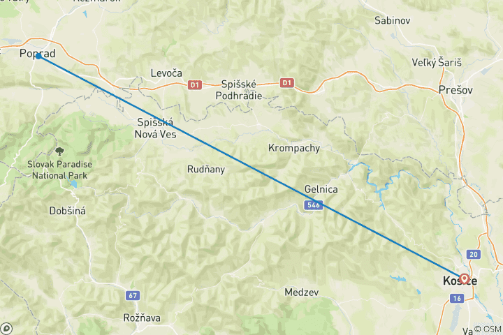 Carte du circuit Visite privée de l'ascendance slovaque pour 2 personnes minimum