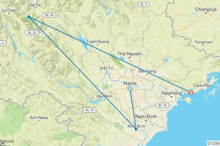 Map of Best of Northern Vietnam 6 days