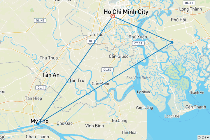 Map of Ho Chi Minh City 4 Days 3 Nights