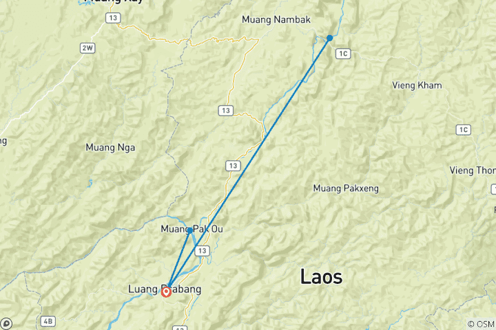 Map of LUANG PRABANG & BEYOND 7 DAYS 6 NIGHTS - PRIVATE TOUR