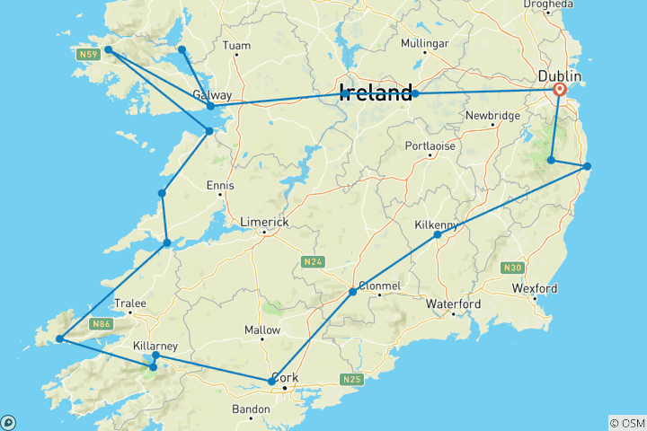 Map of 8-Day Emerald Explorer Small Group Tour