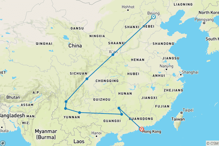 Map of Best China Attractions