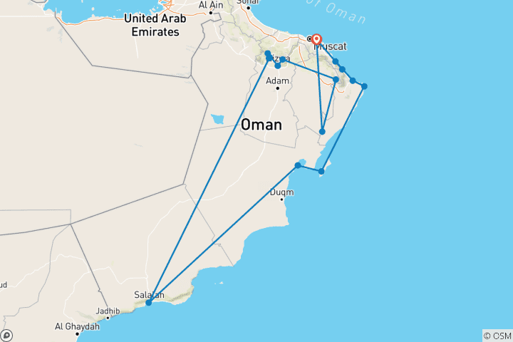 Map of Natural Wonder Oman