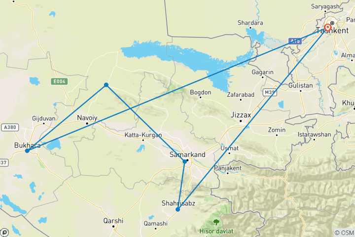 Map of Village & Hiking Tour in Uzbekistan