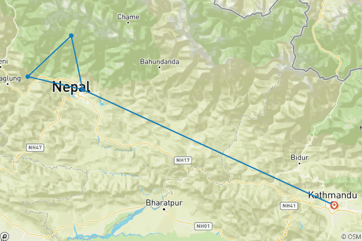 Mapa de Senderismo Mardi Himal