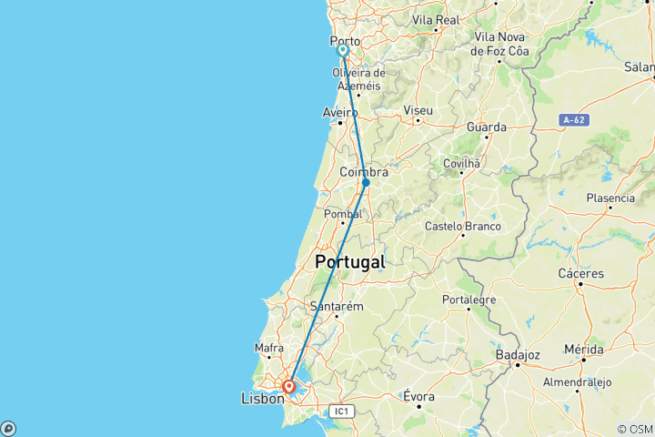 Map of Highlights of Portugal